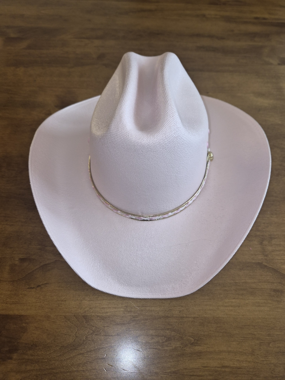 Girl's Light Pink Cowgirl Hat with Metallic Band